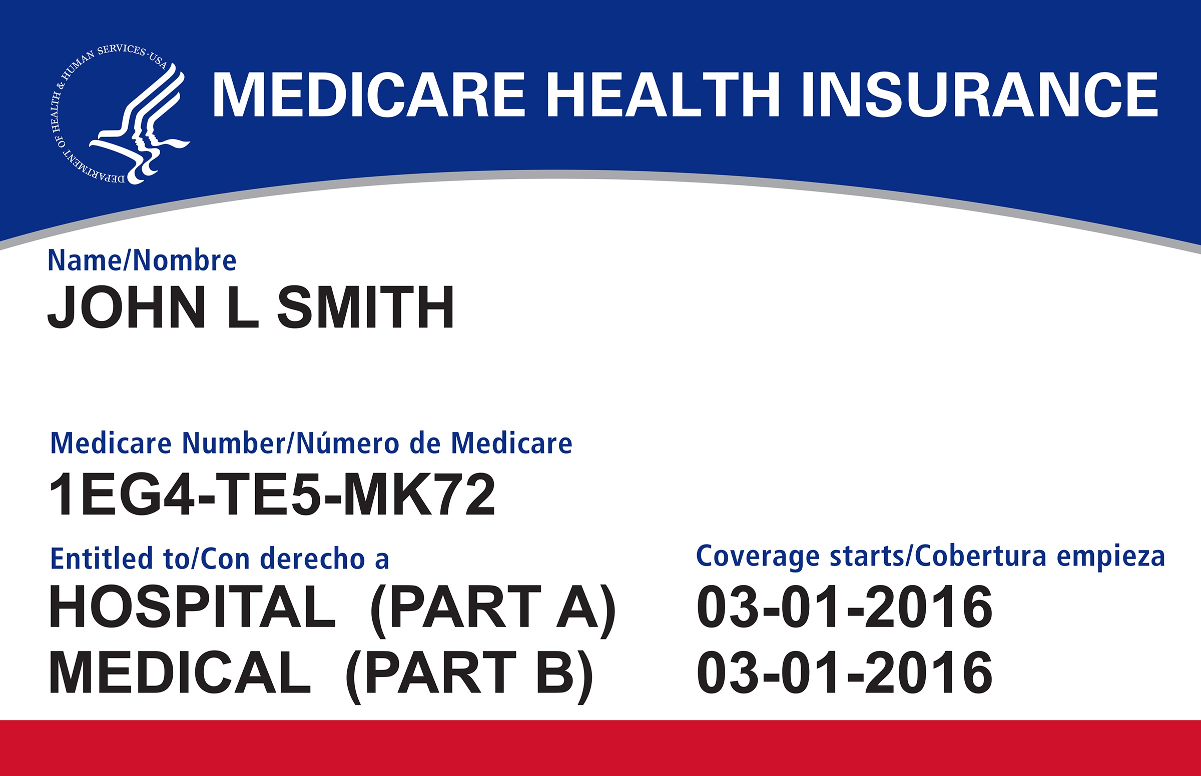 Medicare Health Insurance card